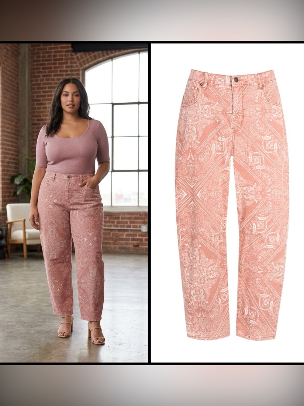 JESSICA SIMPSON Cherry Barrel Balloons Boho Jeans Dusty Rose Paisley Bandanna 16
